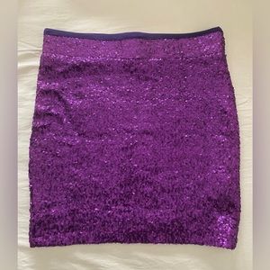 La Cite Tight Bandage Purple Sequin Mini Skirt Small S